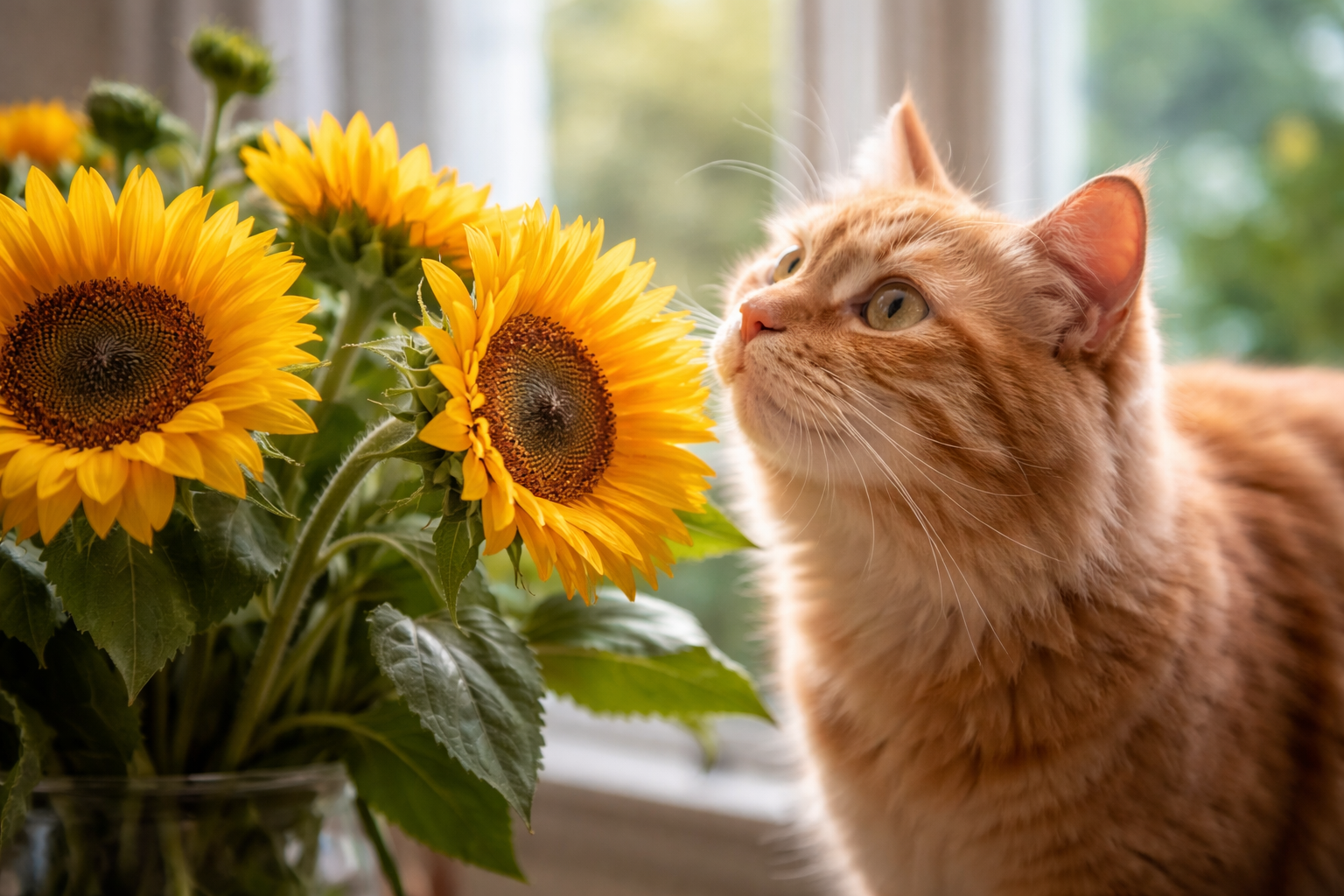 are sunflowers toxic to cats